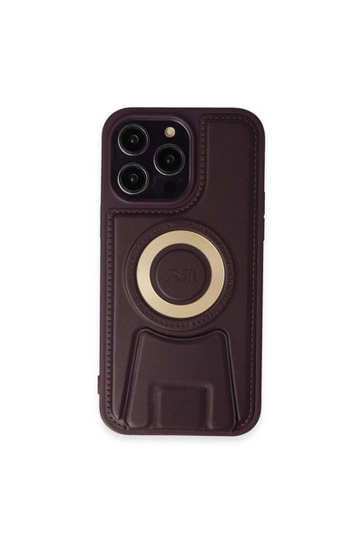 Twin Store غطاء حماية لهاتف آيفون 14 من ميركوري مغناطيسي مع حامل - أرجواني غامق