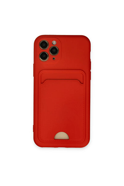 Twin Store حافظة آيفون 11 كيلفن مع بطاقة عمل سيليكون - أحمر