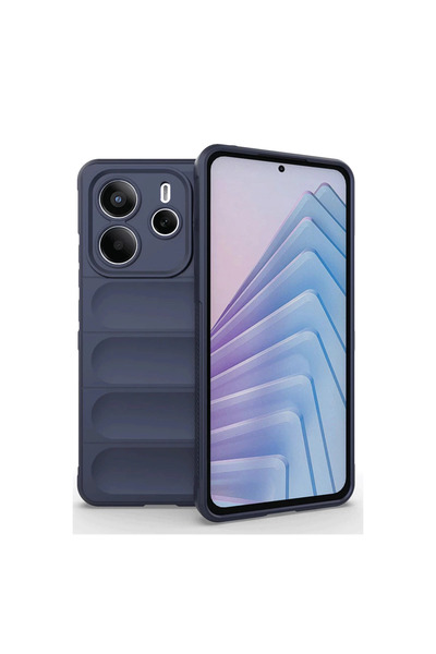 eco port حافظة هاتف Xiaomi Redmi Note 14 4G من السيليكون المثالي - أزرق داكن