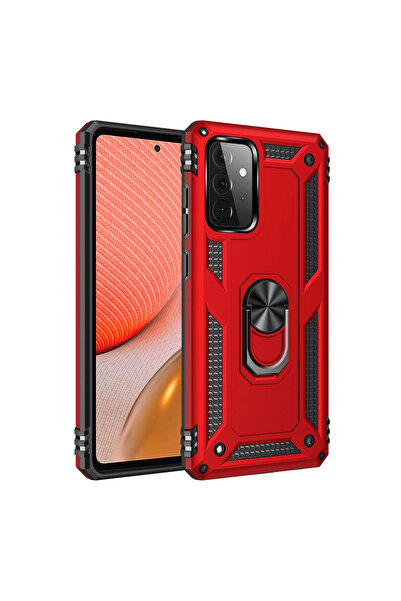 Twin Store غطاء سيليكون لجهاز Galaxy A72 مع حلقة صوفيا - أحمر