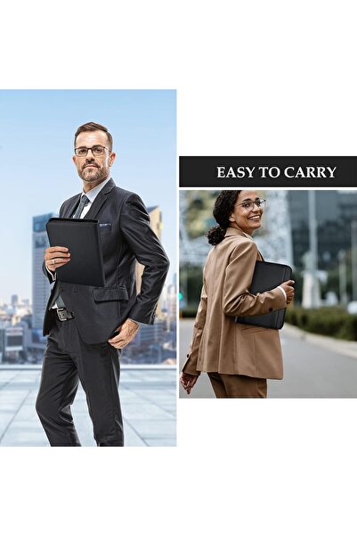 PROCASE Portfolio Business Padfolio Folder with Zipper - A4/Letter Size, Black