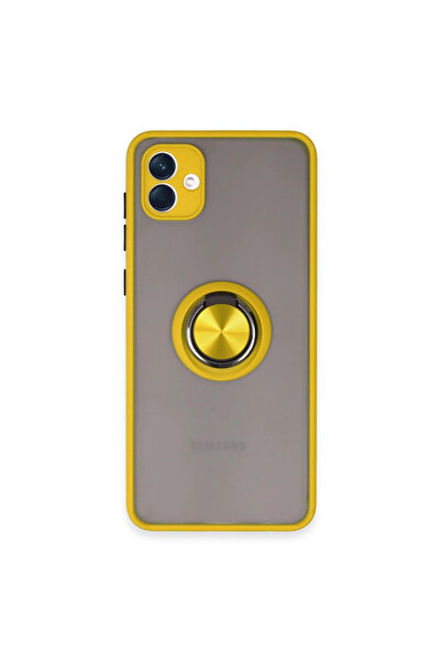 Twin Store غطاء سيليكون مونتريال لجهاز جالاكسي A04 مع حلقة - أصفر