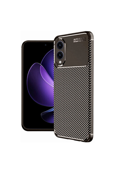 Najmaddin حافظة سامسونج جالاكسي S25 ايدج ذات غطاء كربوني بتركيز تلقائي - بني