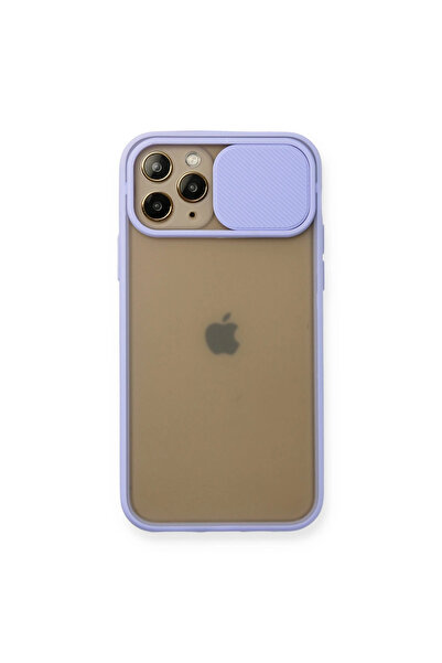 Twin Store حافظة آيفون 11 من السيليكون المنزلق لكاميرا النخيل - أرجواني