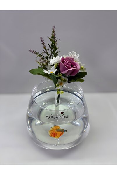 ASKVARIUM Çiçekli Akvaryum ve Tüplü Fanus Beta ve Japon Balıklarına Özel