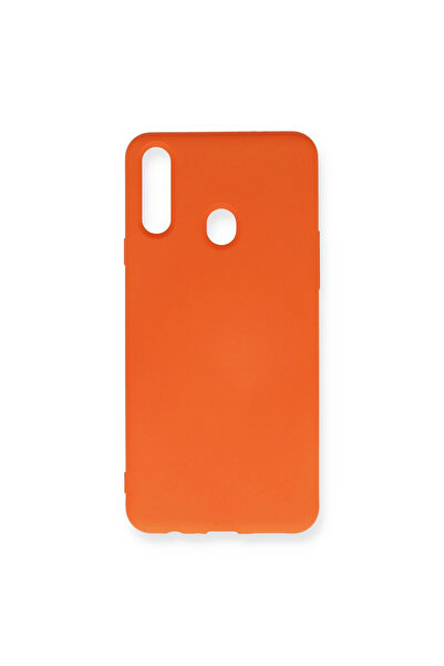 Twin Store حافظة هاتف جالاكسي A20S من السيليكون المخملي الداخلي - برتقالي