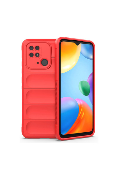 Twin Store حافظة ريدمي 10C من السيليكون الأفضل - أحمر