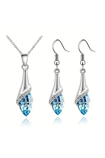 takantakana Jewelry Set with Color Options, Stone, and Zircon Stone Inlay (Ne...