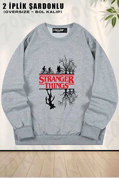 ZOKAWEAR Hanorac unisex Stranger Things (THE DARK SIDE OF THE UPSIDE DOWN) cu...