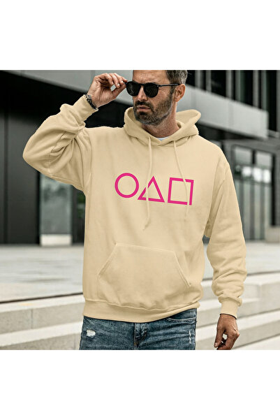 CLASSY.MODA Unisex με κουκούλα Φούτερ με γεωμετρικά σύμβολα με τύπωμα oversiz...