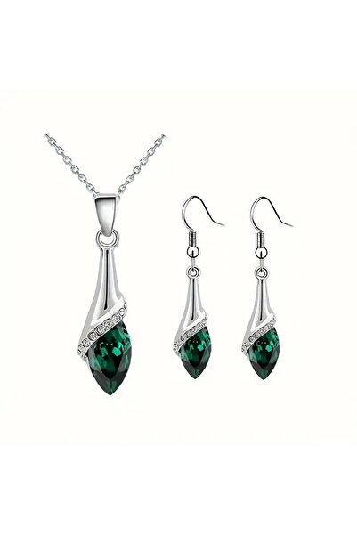 takantakana Jewelry Set with Color Options, Stone, and Zircon Stone Inlay (Ne...
