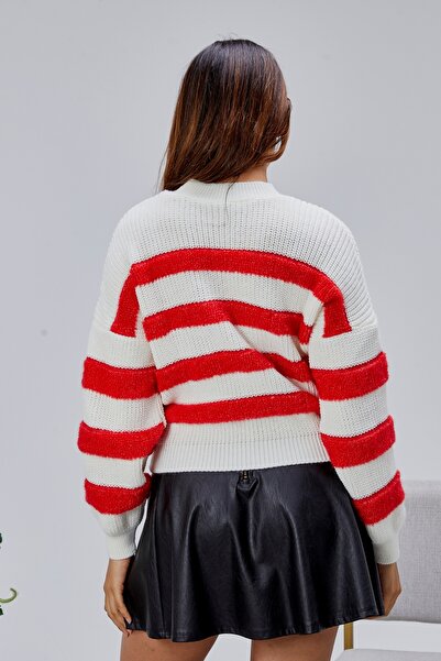 Jinx Wear Fashion Coool Oversized Wide Fit Crew Neck Lucy Striped Sweater