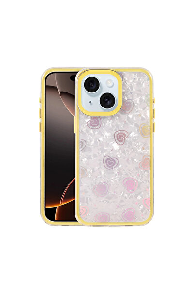 Twin Store غطاء آيفون 14 لومي منقوش - أصفر