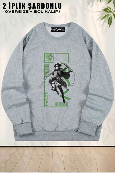 ZOKAWEAR سويت شيرت يونيسكس من Attack On Titan Hange Zoe Anime مطبوع قصة فضفاض...