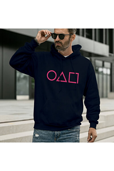 CLASSY.MODA Unisex με κουκούλα Φούτερ με γεωμετρικά σύμβολα με τύπωμα oversiz...
