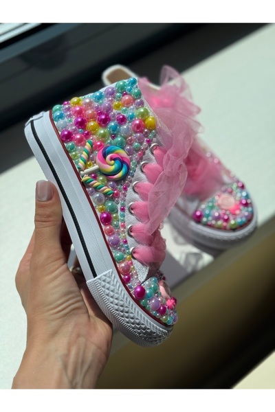 kiddos.ro Lollypop Rainbow girls' sneakers - Handmade