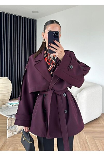 Lady Pixie Women's Premium Quality Medium Length Trench Coat