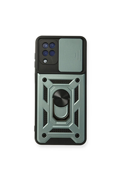 Twin Store جراب لهاتف جالاكسي A12 مع حلقة عدسة من السيليكون - أخضر