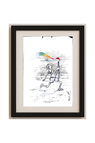 karikatural Khosro Nasrolahi 29x21cm Orijinal Karikatür Tablo