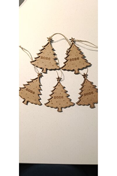Yılbaşı Süsü Çerçeveli 11,5cm Ham mdf ÇAM Ağacı