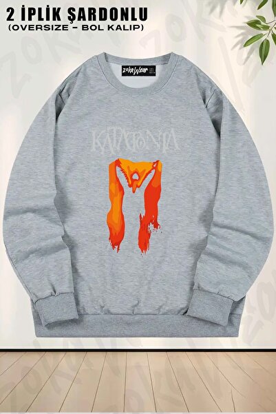 ZOKAWEAR Unisex Discouraged Ones Katatonia Printed Oversized Crew Neck Sweats...