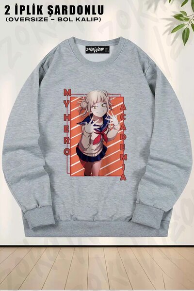 ZOKAWEAR Unisex My Hero Academia Himiko cu imprimeu supradimensionat guler ro...