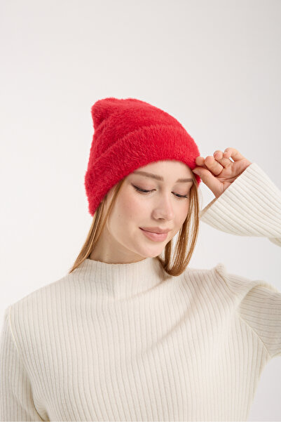 OX-RA Red Plush Folded Bearded Beret