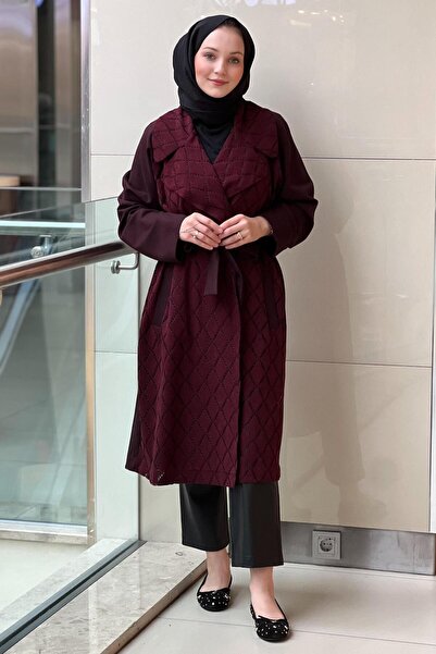 Ghisa Double-Breasted Yaka Baklava Pattern Belted Cap