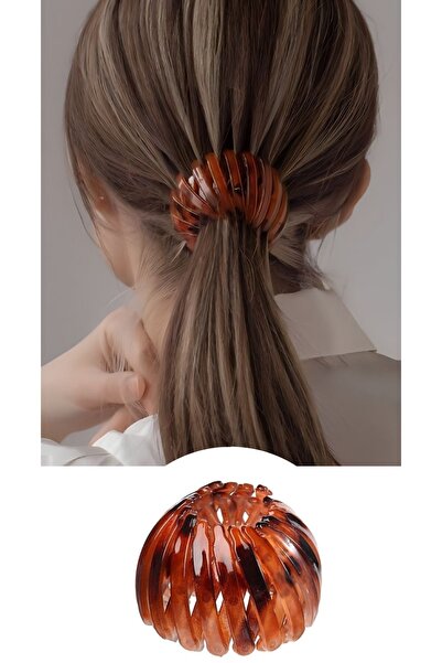 Stone Family Brown Shiny Leopard Pattern Modern Hair Accessory