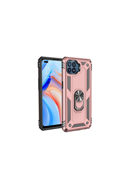 Twin Store جراب رينو 4 لايت بغطاء سيليكون على شكل حلقة صوفيا - وردي