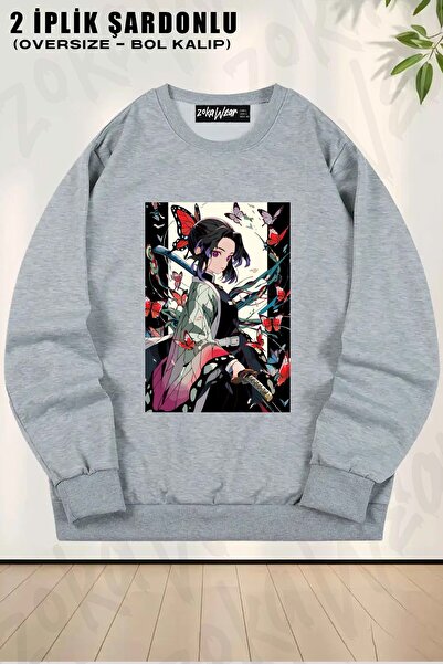 ZOKAWEAR Elegantă unisex Waifu Shinobu Kocho Demon Slayer Girl cu imprimeu su...