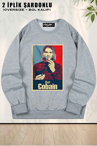 ZOKAWEAR Smoking unisex Nirvana Kurt Cobain cu imprimeu supradimensionat gule...