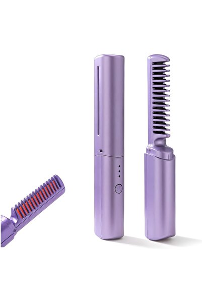 SWIUKPHE فرشاة فرد الشعر الصغيرة القابلة لإعادة الشحن مع أيونات سالبة مضادة للكهرباء الساكنة (أرجوانية)