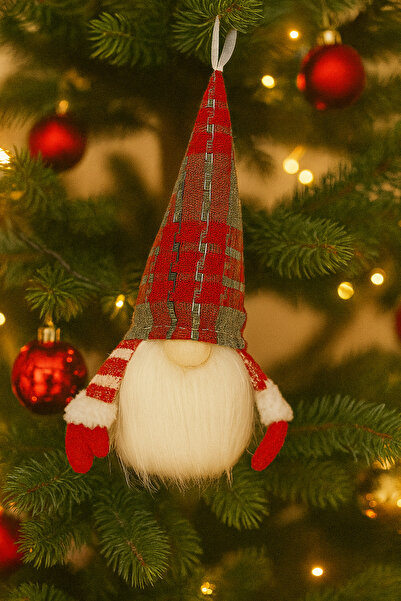 uğurlu dükkan 18 Cm Işıklı Ekose Desenli Peluş Şans Cücesi