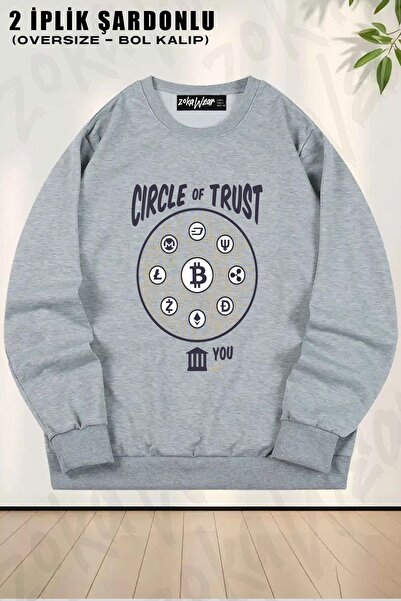 ZOKAWEAR Ceas unisex Cricle Of Trust Bitcoin și criptomonede cu imprimeu supr...