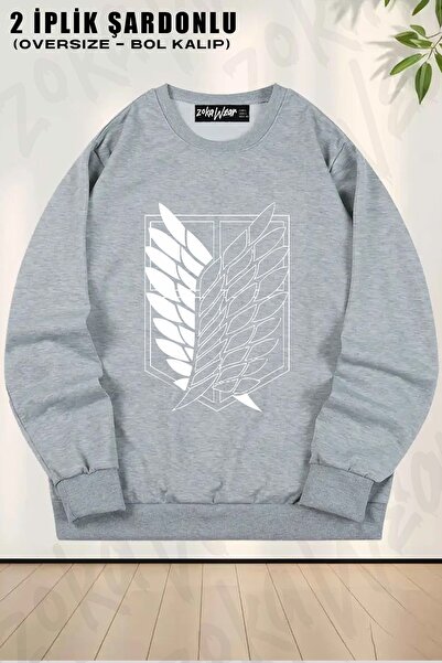 ZOKAWEAR Unisex Attack On Titan, Anime cu imprimeu supradimensionat guler rot...