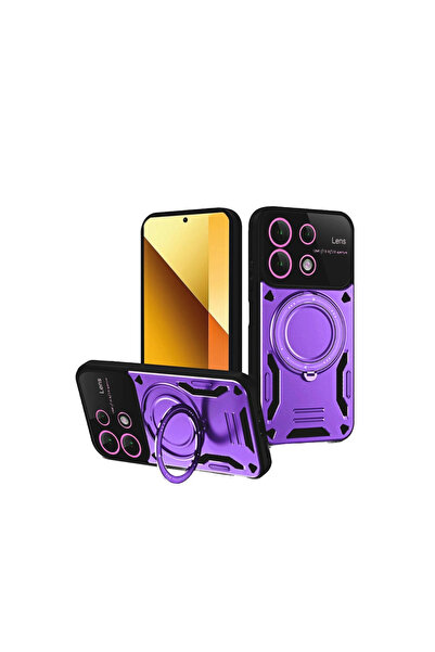 Twin Store غطاء حماية لهاتف ريدمي نوت 13 4G مع حامل للعدسة - أرجواني