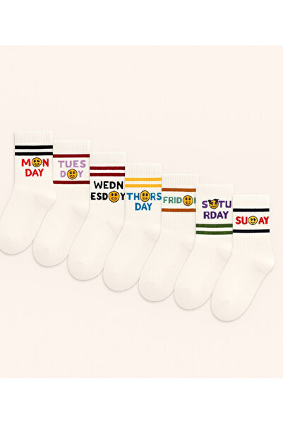 Katia&Bony Children's 7-Piece Week Days Printed Socks
