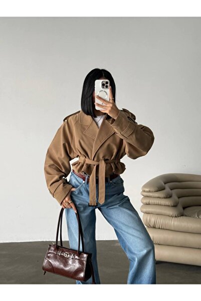 Melins Kuşaklı Kısa Trench