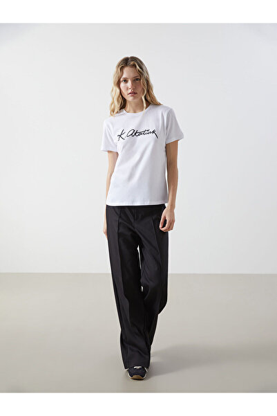 LC Waikiki New Season Crew Neck Ataturk Signature B Printed Women's T-Shirt