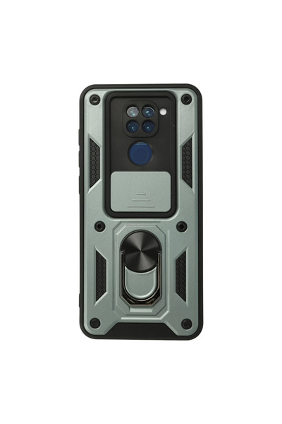 Twin Store حافظة ريدمي نوت 9 من السيليكون مع حلقة عدسة بارس - أخضر