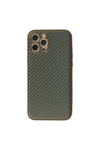 Twin Store جراب آيفون 12 مصنوع من سيليكون كربون كوكو - مدخن