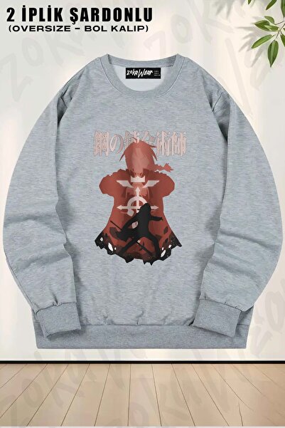 ZOKAWEAR Sweatshirt unisex Fullmetal Alchemist Edward Elric cu imprimeu supra...