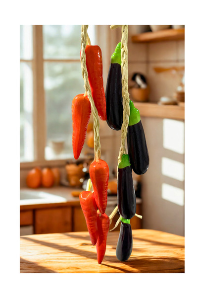 Home Yapay Patlıcan Havuç Sarkıt Süs 2li Set
