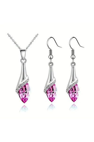 takantakana Jewelry Set with Color Options, Stone, and Zircon Stone Inlay (Ne...