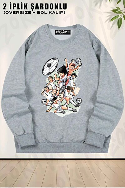 ZOKAWEAR Unisex Niupi Football Captain Captain Tsubasa Printed Oversized Crew...