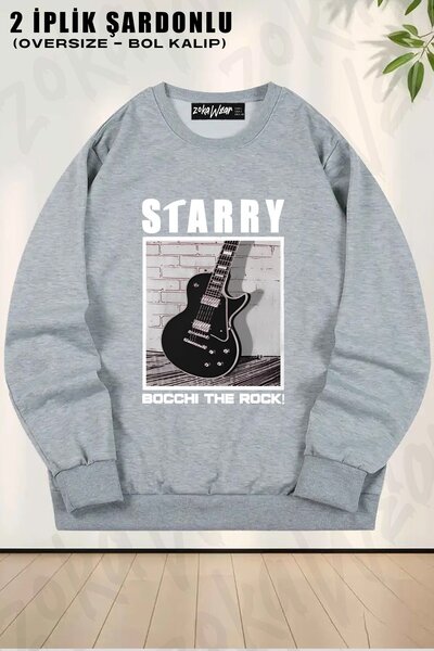 ZOKAWEAR Unisex Bocchi The Rock Starry Hitori Gotoh cu imprimeu supradimensio...
