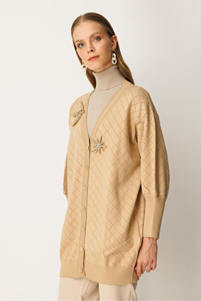Ghisa Baklava Patterned Dragonfly Knitwear Cardigan