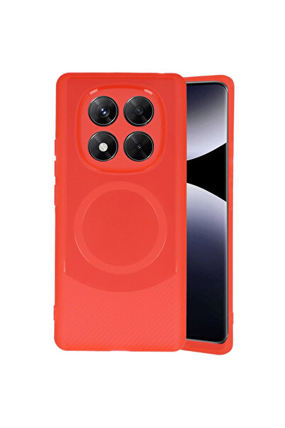 Twin Store غطاء حماية كربوني لهاتف ريدمي نوت 14 الجيل الرابع - أحمر