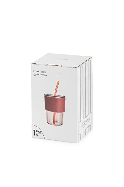 LC Waikiki Glass Cup with Straw 380 ml